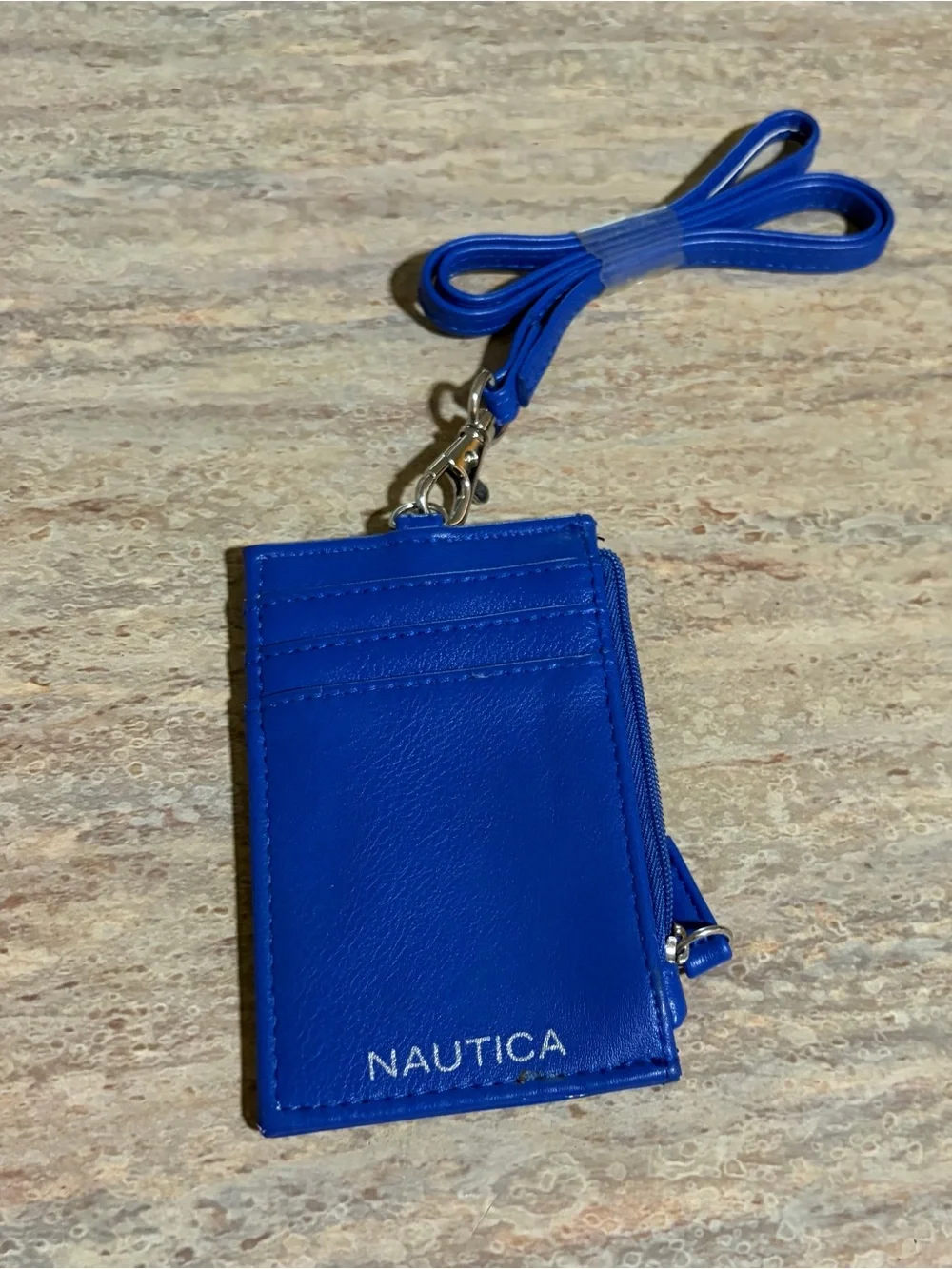 NWOT Nautica Cobalt Blue ID Card Holder with Lanyard
